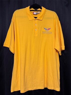 NWT Men’s XXXL 3XL National Corvette Museum Polo Shirt GM - Yellow